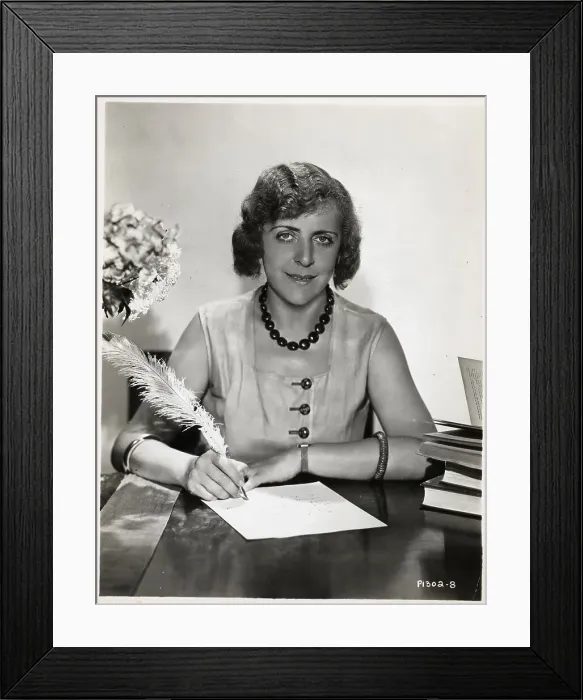 Framed Print : German Authoress Vicki Baum Seated W / Pen