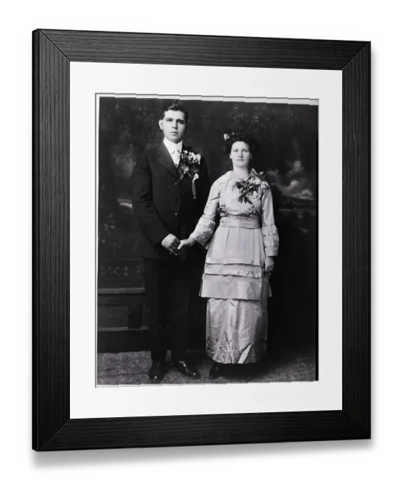 Framed Print : Bride And Groom Holding Hands; Ca. 1890