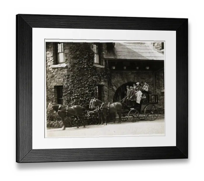 Framed Print : New Port Society Members Seated / Coach Framed Print : New Port Society Members Seated / Coach