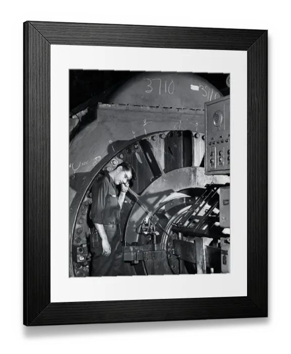 Framed Print : Engineer Listens To Rotor Of Generator Framed Print : Engineer Listens To Rotor Of Generator