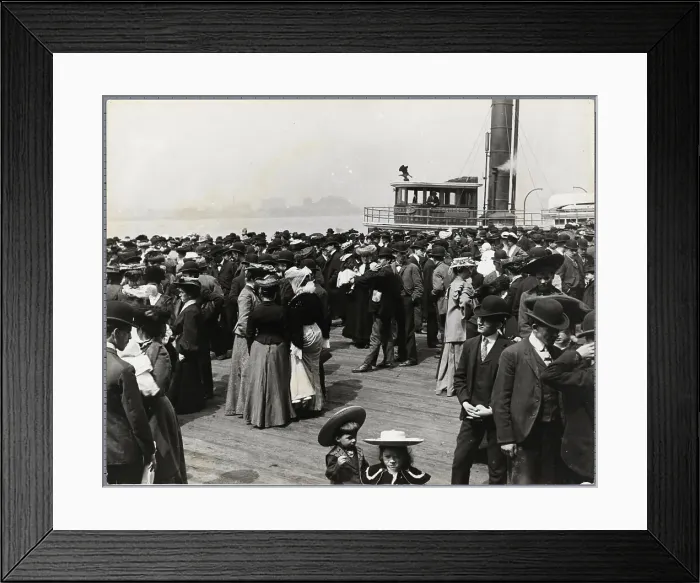 Framed Print : Gen View Crowd Mingling On A Dock Framed Print : Gen View Crowd Mingling On A Dock
