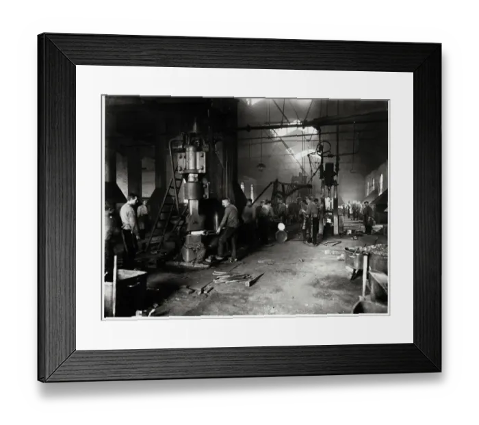 Framed Print : Interior Of Factory; Men At Work Framed Print : Interior Of Factory; Men At Work