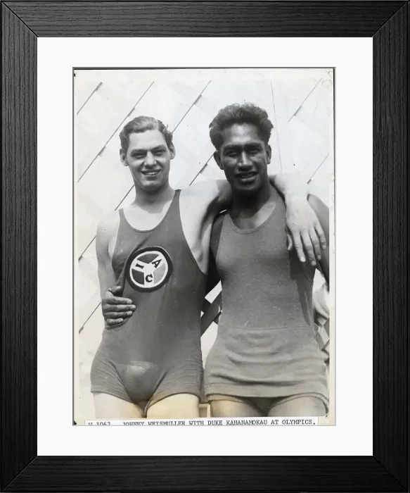 Framed Print : Johnny Weissmuller And Duke Paoa Kahanamoku Framed Print : Johnny Weissmuller And Duke Paoa Kahanamoku