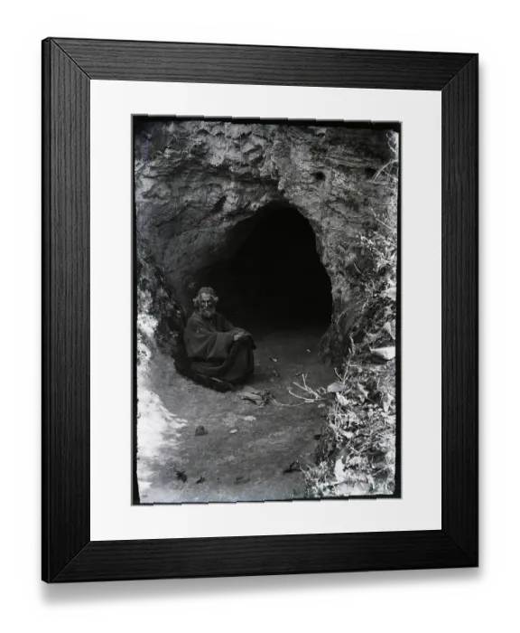 Framed Print : Fakir Seated In Front Of Grotto Tomb Framed Print : Fakir Seated In Front Of Grotto Tomb