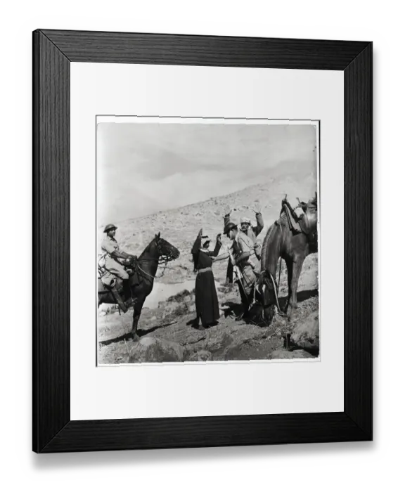 Framed Print : British Soldier Frisking Arab Suspect