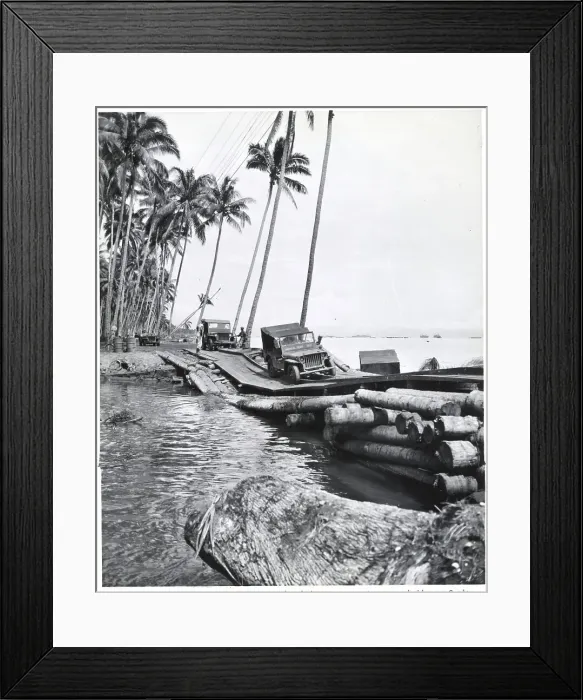 Framed Print : Two Jeeps Cross Guadalcanal World War Ii Framed Print : Two Jeeps Cross Guadalcanal World War Ii