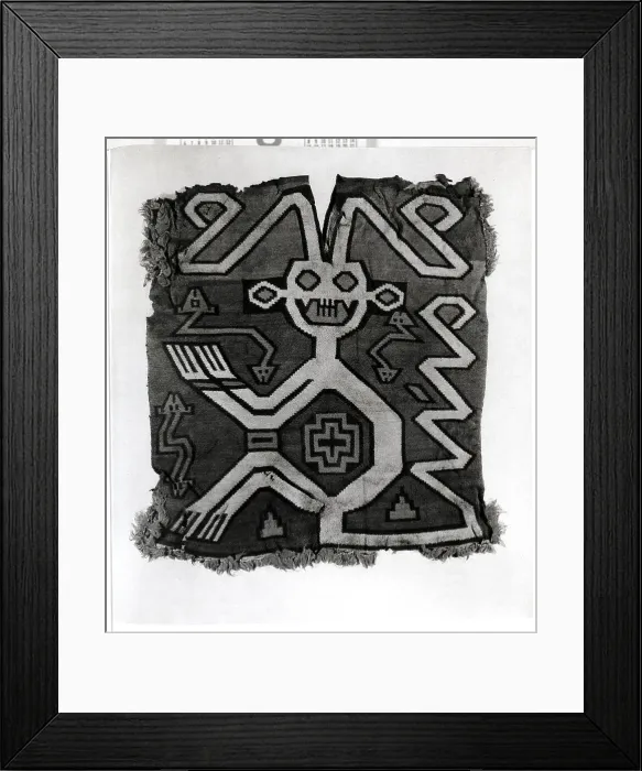 Framed Print : Ancient Peruvian Tunic with Cat Motif