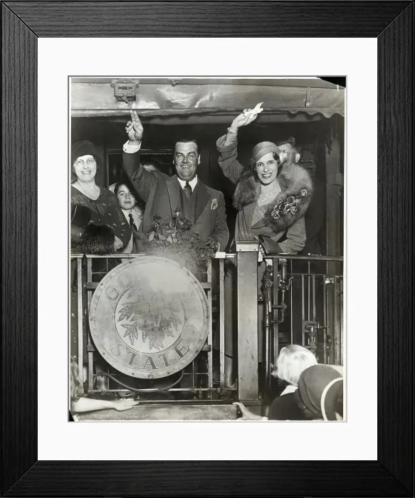 Framed Print : Aimee McPherson And Husband On Train Framed Print : Aimee McPherson And Husband On Train