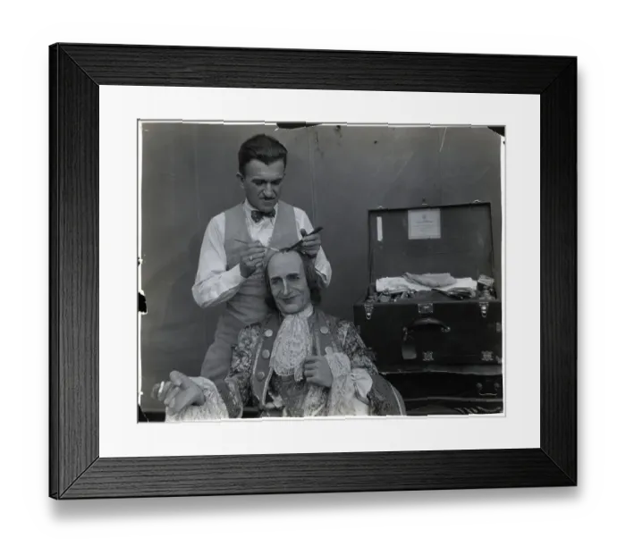 Framed Print : Makeup Man Putting Makeup On Seated Acto Framed Print : Makeup Man Putting Makeup On Seated Acto