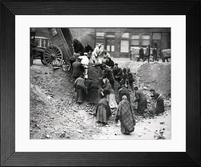 Framed Print : Men And Women Digging For Own Coal Framed Print : Men And Women Digging For Own Coal