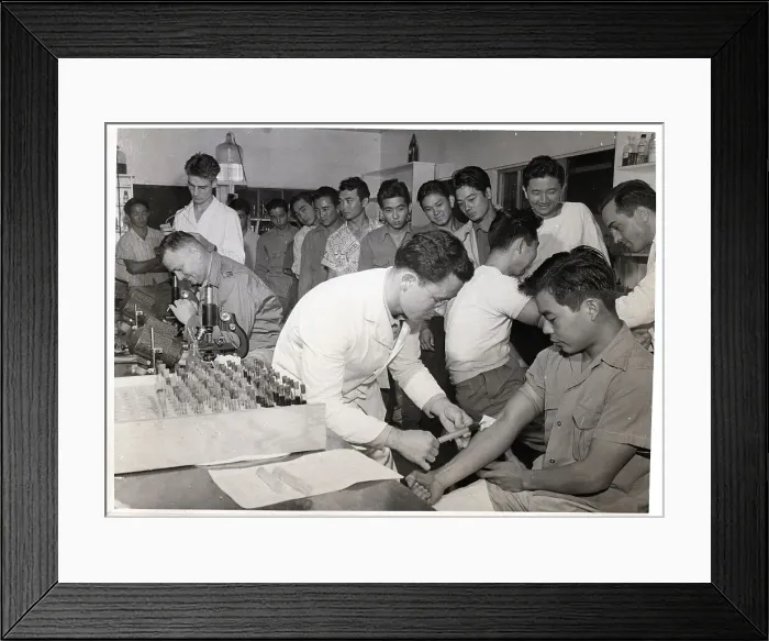 Framed Print : Drawing Blood from Japanese-American Army Inductees Framed Print : Drawing Blood from Japanese-American Army Inductees