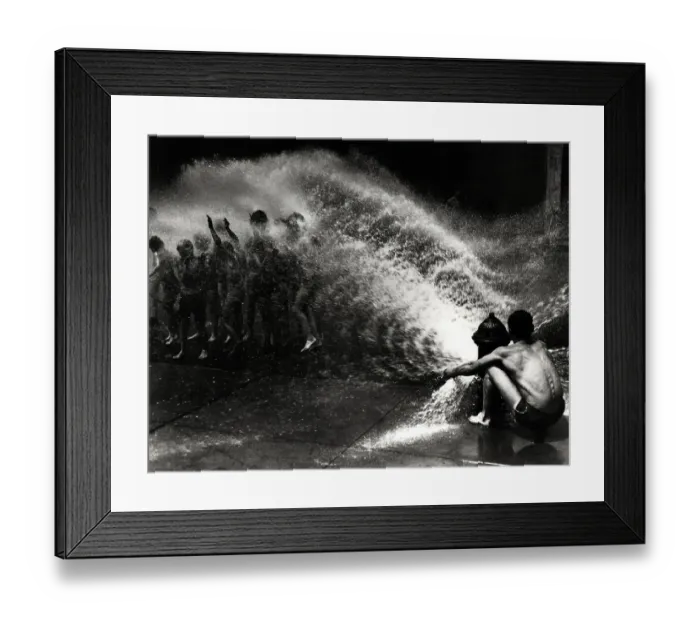 Framed Print : Cooling Off at a Fire Hydrant