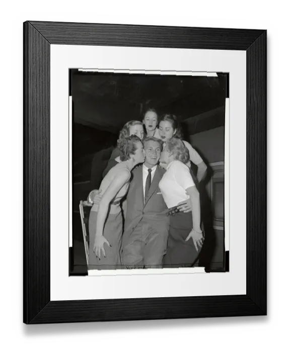 Framed Print : Tab Hunter with Girls Framed Print : Tab Hunter with Girls
