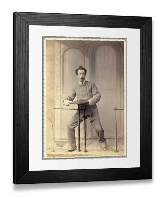 Framed Print : Man W / Face of Anguish Turning Valve