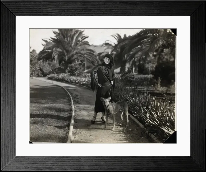 Framed Print : Writer Fannie Hurst Posing W / Dog Framed Print : Writer Fannie Hurst Posing W / Dog