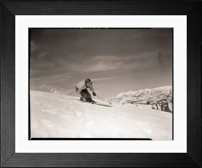 Framed Print : Gretchen Fraser Skis Down Slopes Framed Print : Gretchen Fraser Skis Down Slopes