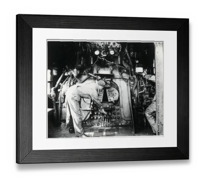 Framed Print : Man Working On Jersey Central Engine Framed Print : Man Working On Jersey Central Engine