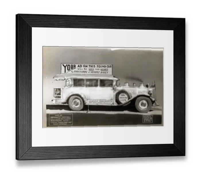Framed Print : Model Of Sound-Locomotive Car / Advertisin Framed Print : Model Of Sound-Locomotive Car / Advertisin