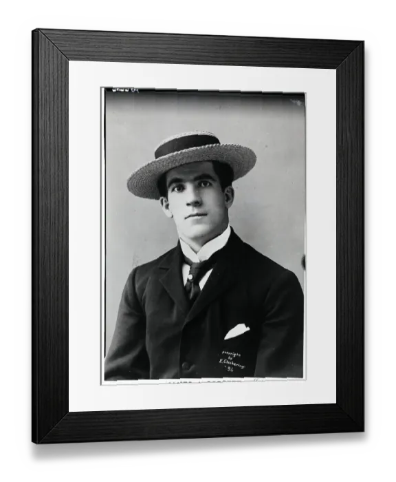 Framed Print : James J. Corbett In Straw Hat Framed Print : James J. Corbett In Straw Hat