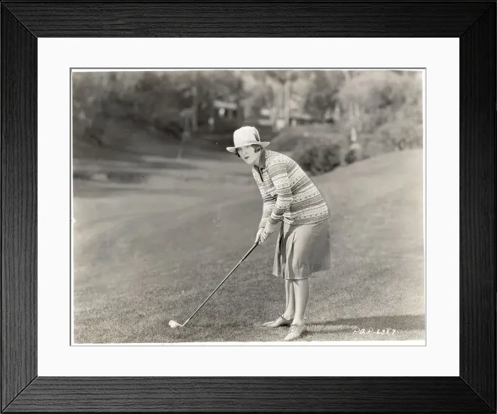 Framed Print : Mildred Harris Shown Golfing