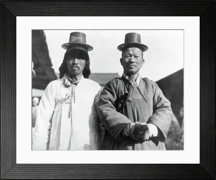 Framed Print : Two Korean Men In Traditional Costume Framed Print : Two Korean Men In Traditional Costume