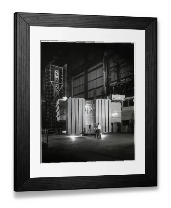 Framed Print : Men Inspecting Power Transformer Framed Print : Men Inspecting Power Transformer