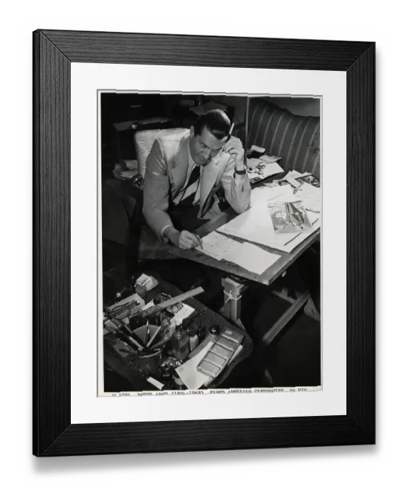 Framed Print : Peter Arno Working In His Studio Framed Print : Peter Arno Working In His Studio