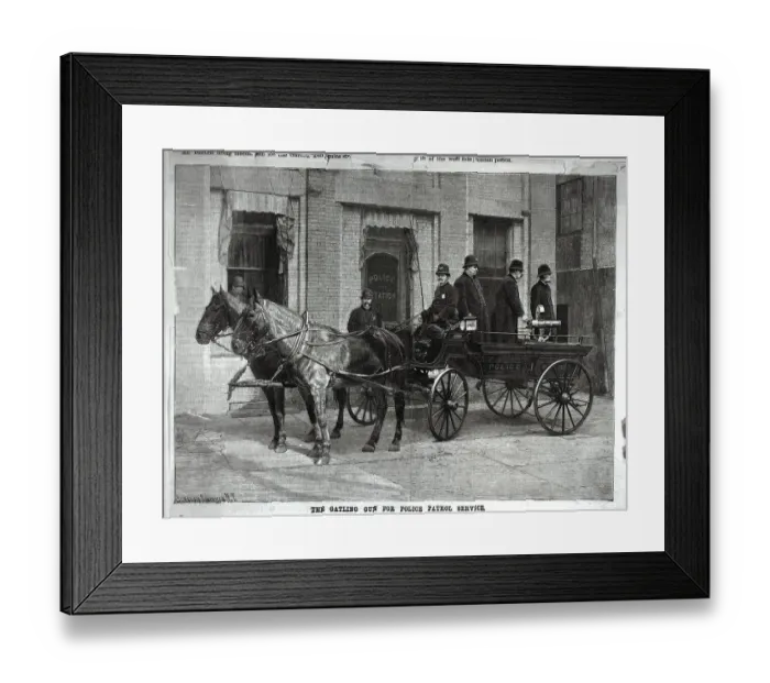Framed Print : Gatling Gun On Police Wagon Framed Print : Gatling Gun On Police Wagon