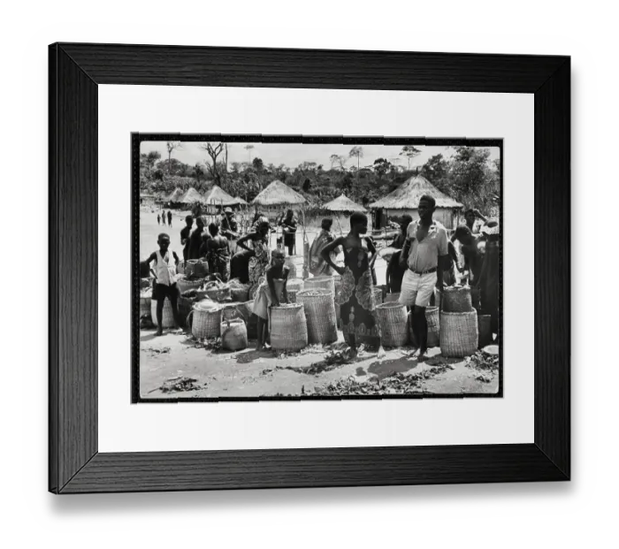 Framed Print : Congo Peoples Near Houses Framed Print : Congo Peoples Near Houses