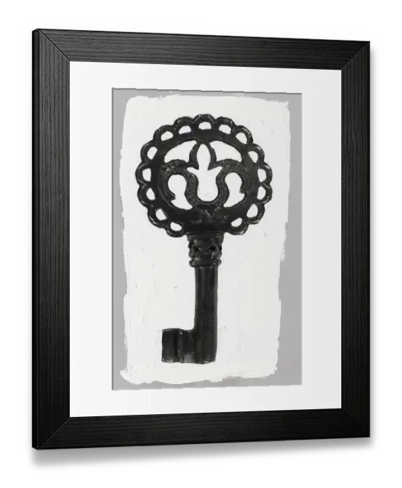 Framed Print : Short Key with Ornamental Design Framed Print : Short Key with Ornamental Design
