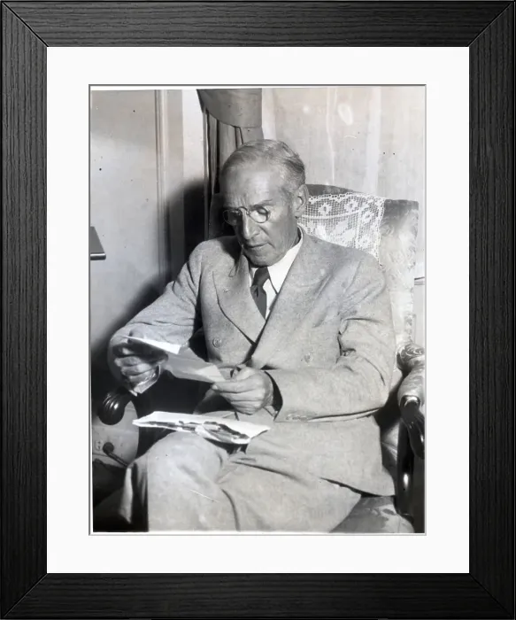Framed Print : Upton Sinclair Reading A Letter Framed Print : Upton Sinclair Reading A Letter