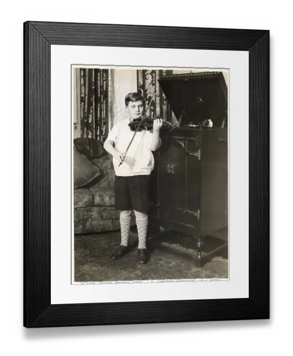Framed Print : Yehudi Menuhin As A Child Playing Violin Framed Print : Yehudi Menuhin As A Child Playing Violin