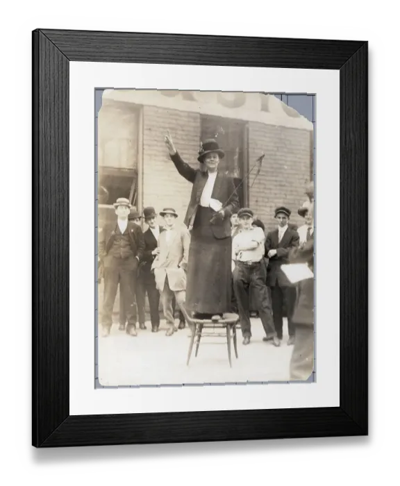 Framed Print : Suffragette Addressing Crowd