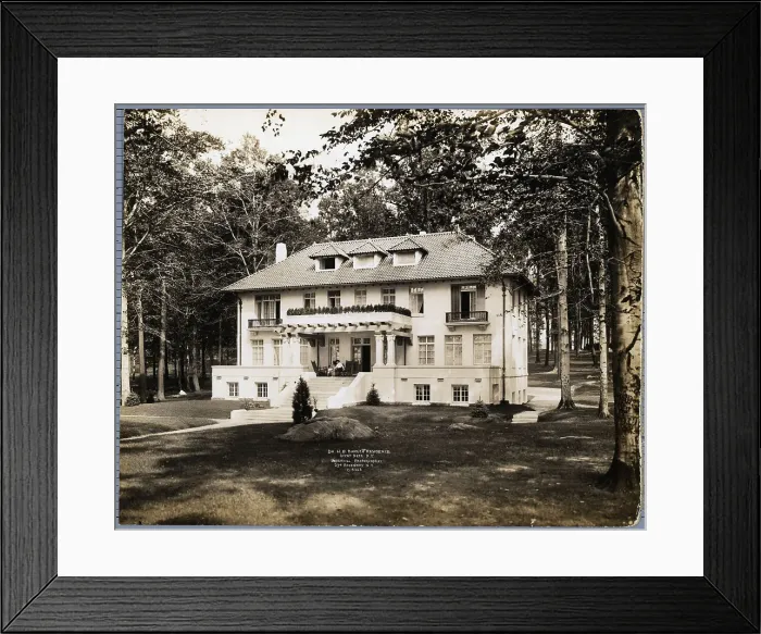 Framed Print : House Of A Doctor; Woman & Child On Porc