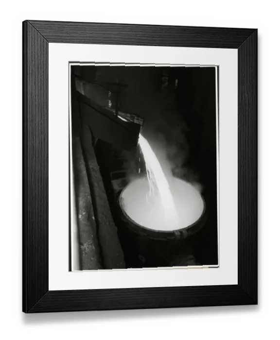 Framed Print : Molten Steel Pours Into Drum Framed Print : Molten Steel Pours Into Drum