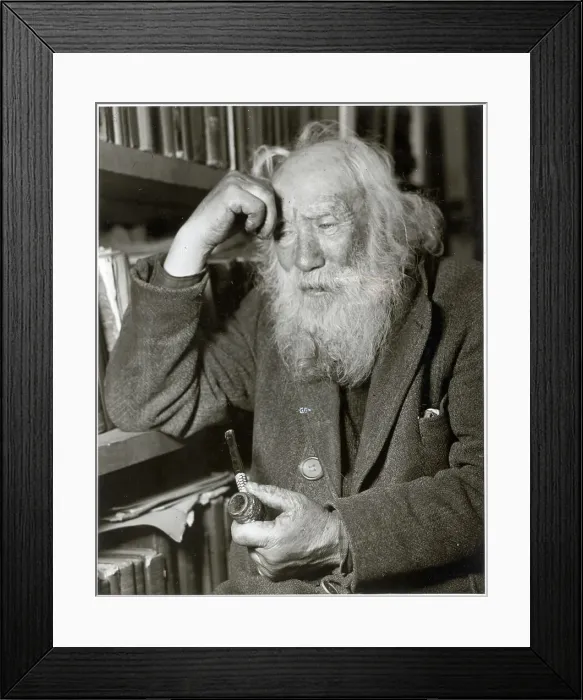 Framed Print : Old Man Against Shelves