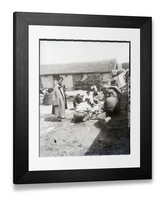Framed Print : Russian Prisoners Washing Clothes