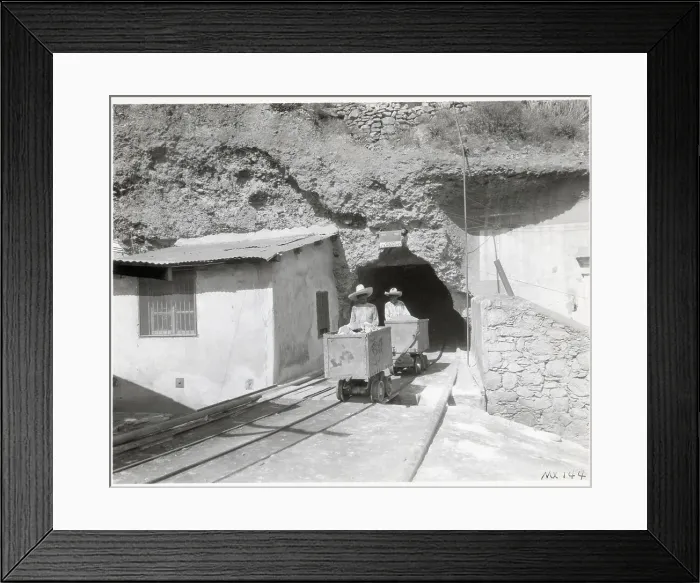 Framed Print : Men W / Hats On Trams Of Ore From Mine Framed Print : Men W / Hats On Trams Of Ore From Mine