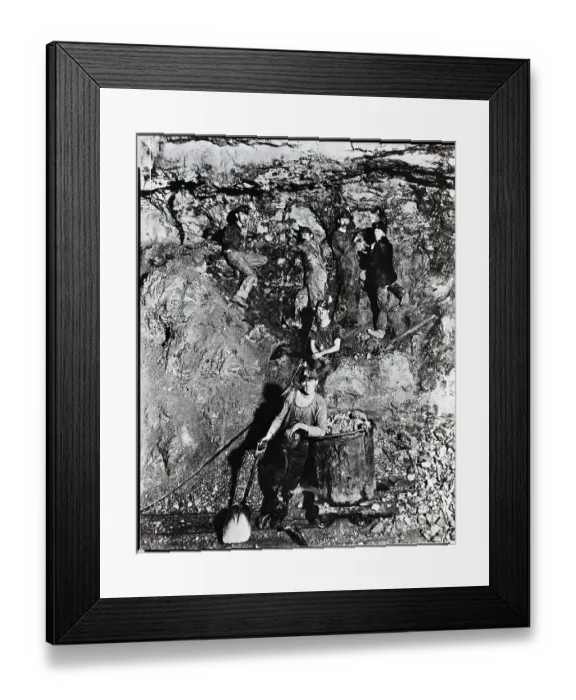 Framed Print : Men Working In A Mine