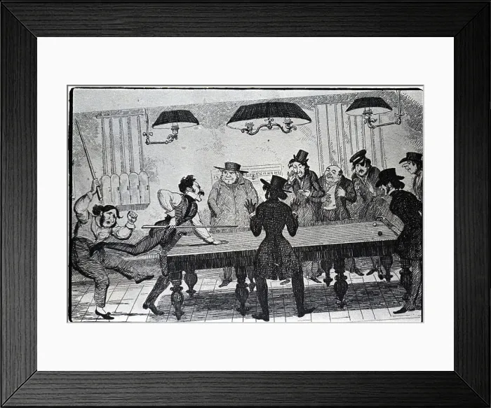 Framed Print : Men Playing Billiards At Table Framed Print : Men Playing Billiards At Table