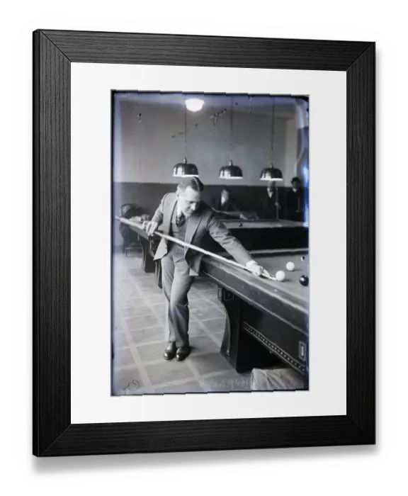 Framed Print : William F. Hoppe Taking Pool Shot Framed Print : William F. Hoppe Taking Pool Shot