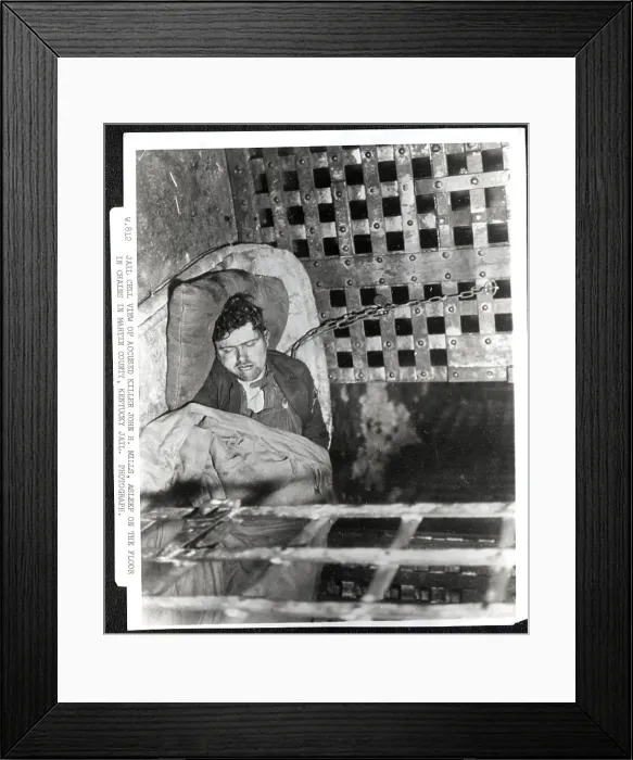 Framed Print : Jail Cell View Of Killer John H. Mills
