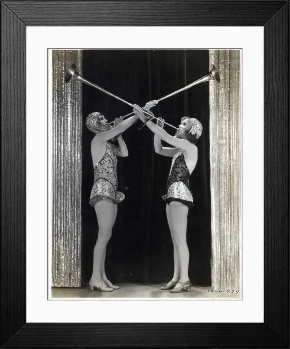 Framed Print : Showgirls Playing Long Horns