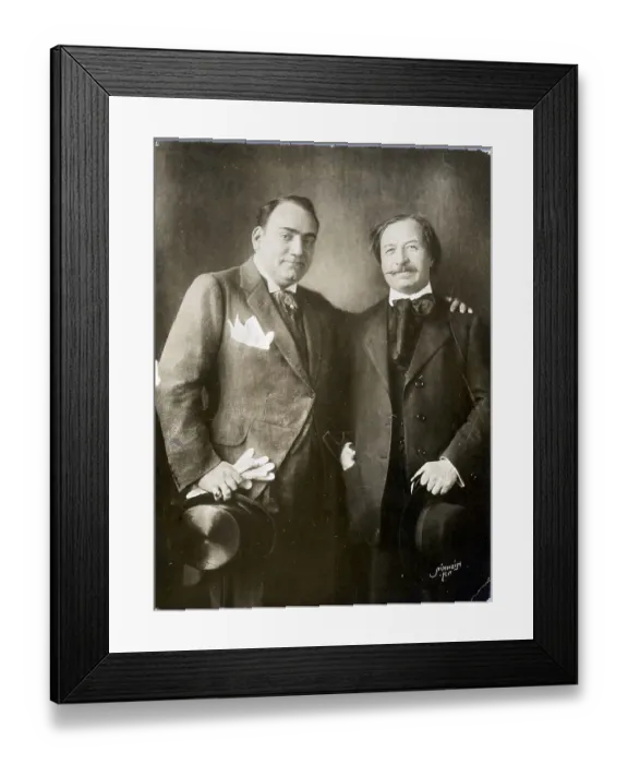 Framed Print : Enrico Caruso With Gustave Charpentier Framed Print : Enrico Caruso With Gustave Charpentier