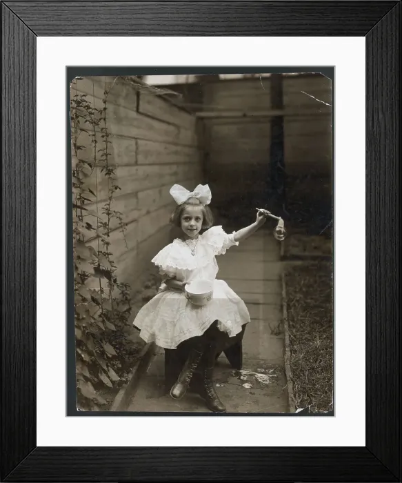 Framed Print : Girl Making Soap Bubbles Framed Print : Girl Making Soap Bubbles