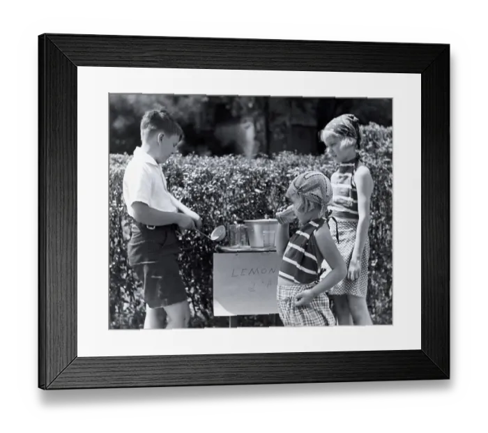 Framed Print : Children With Their Lemonade Stand