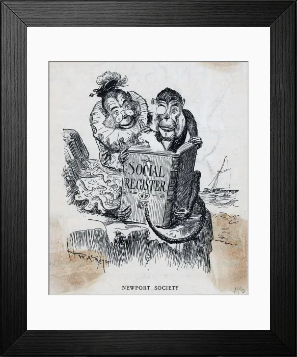 Framed Print : Aristocratically Dressed Monkeys
