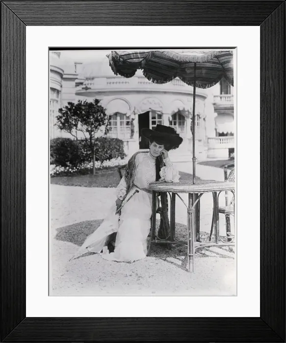 Framed Print : Woman Seated Under Parasol Framed Print : Woman Seated Under Parasol