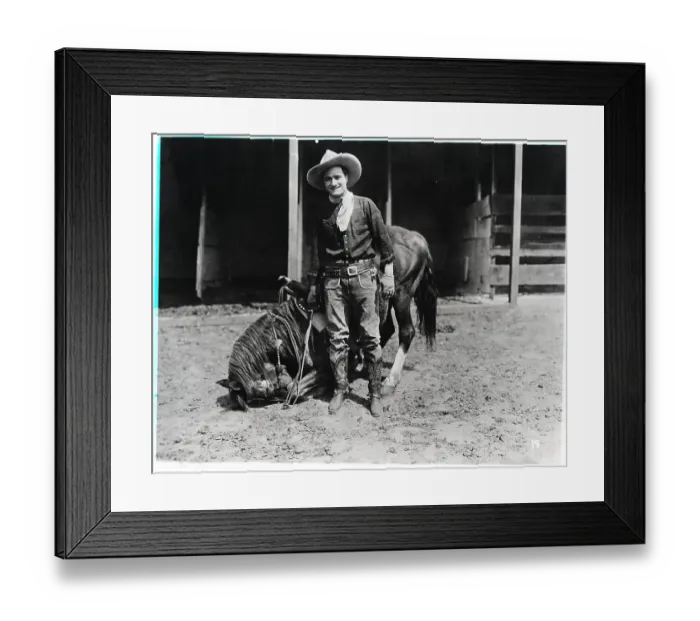 Framed Print : Tom Mix Posing With His Horse Framed Print : Tom Mix Posing With His Horse