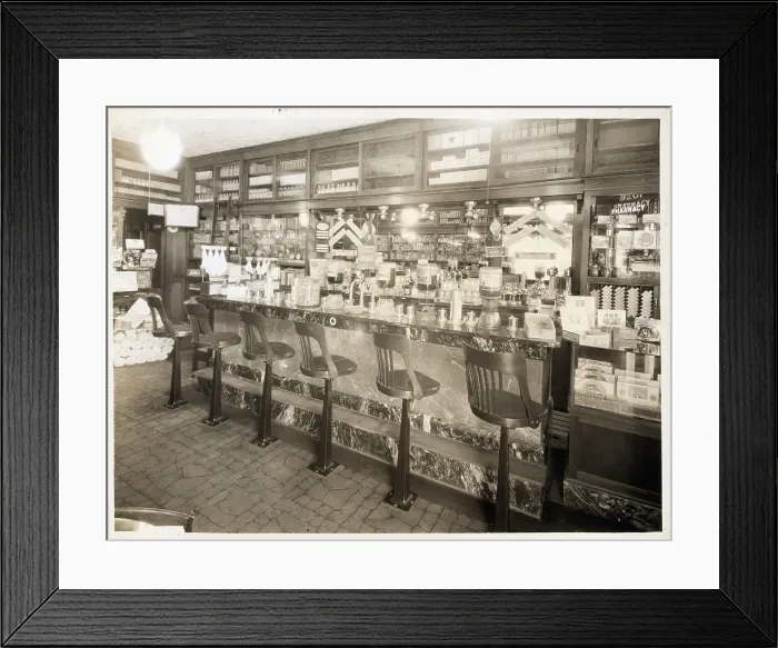 Framed Print : Interior Of Old Fashioned Soda Fountain Framed Print : Interior Of Old Fashioned Soda Fountain